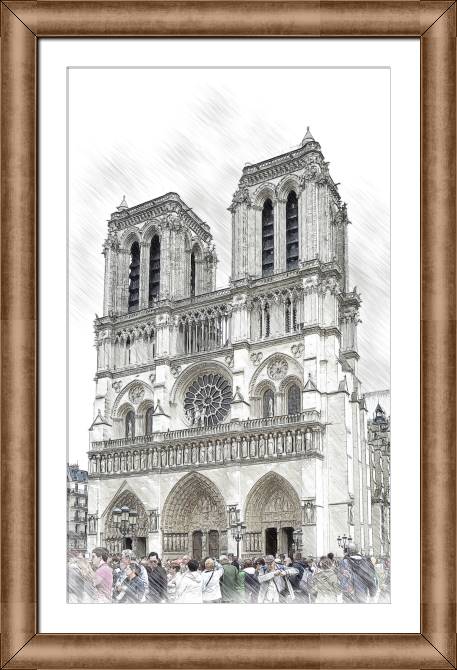 Купить и печать на заказ Картины в рамке, багете Собор Парижской Богоматери