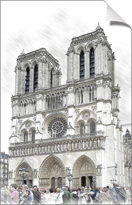 Купить и печать на заказ Картины на холсте Собор Парижской Богоматери