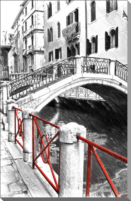 Купить и печать на заказ Картины на пластике, пеноркартоне Венецианский канал, эскиз