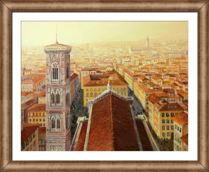 Купить и печать на заказ Картины в рамке, багете Вид на Флоренцию