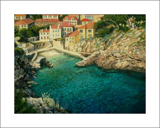 Купить и печать на заказ Картины, фото с паспарту Морская бухта