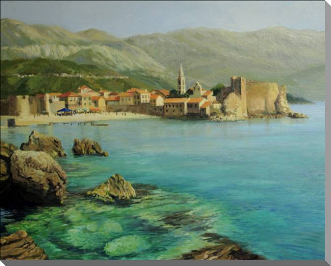 Купить и печать на заказ Картины на пластике, пеноркартоне Вид на старый город