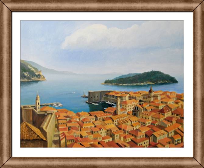 Купить и печать на заказ Картины в рамке, багете Бухта в старом городе