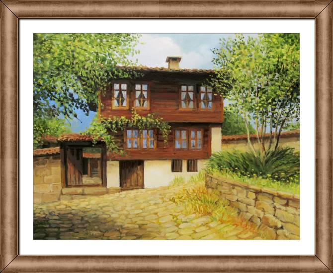 Купить и печать на заказ Картины в рамке, багете Старый домик на побережье