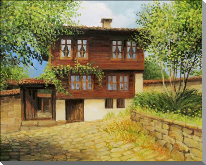 Купить и печать на заказ Картины на пластике, пеноркартоне Старый домик на побережье