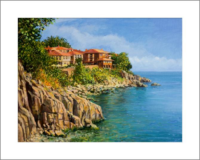 Купить и печать на заказ Картины, фото с паспарту Южный берег в Болгарии