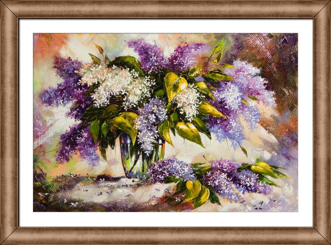 Купить и печать на заказ Картины в рамке, багете Букет сирени