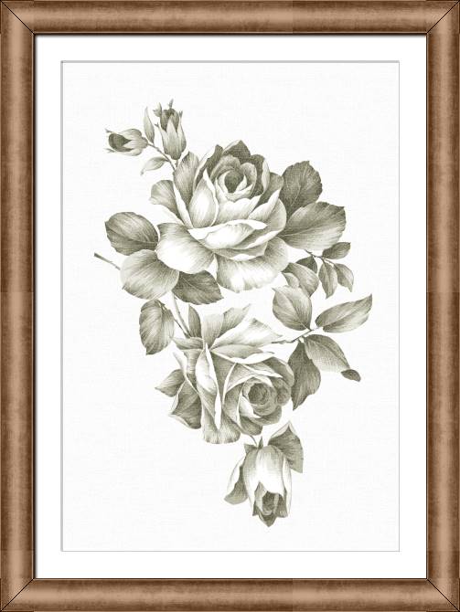 Картины в рамке, багете Rose Sepia