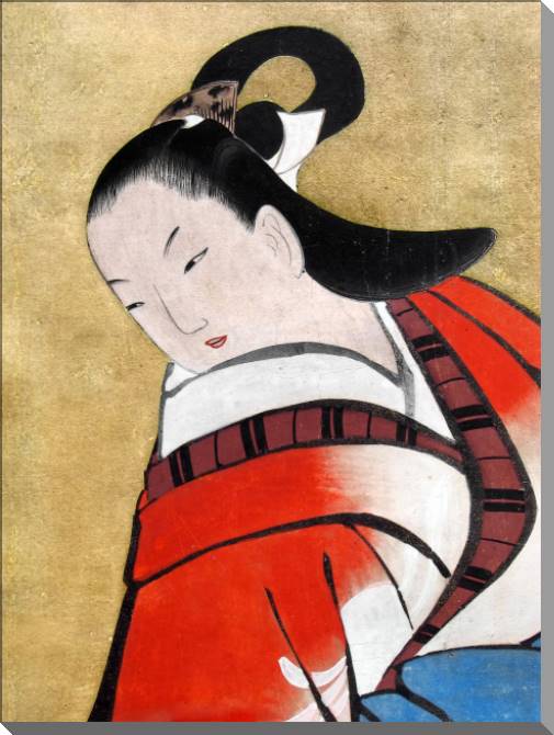 Купить и печать на заказ Картины на пластике, пеноркартоне Японская женщина в кимоно