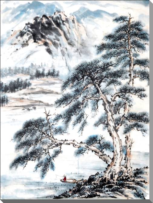 Купить и печать на заказ Картины на пластике, пеноркартоне Китайская живопись пейзаж