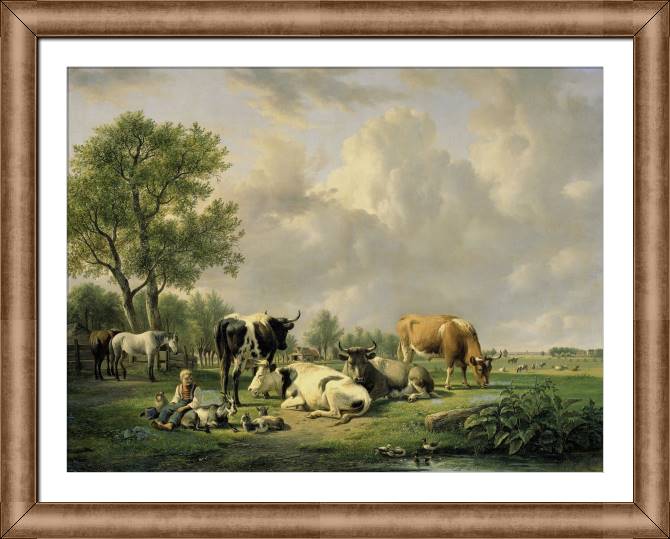 Купить и печать на заказ Репродукции картин Домашний скот на лугу