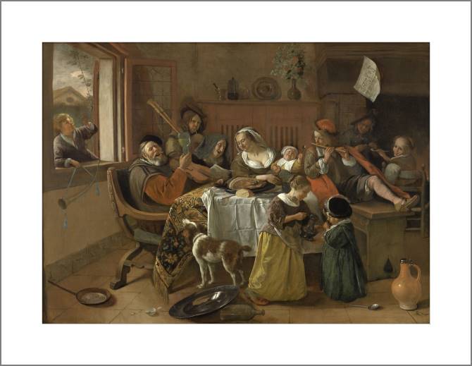 Картины, фото с паспарту The merry family (Jan Steen)