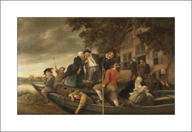 Купить и печать на заказ Картины, фото с паспарту Встреча с гуляками