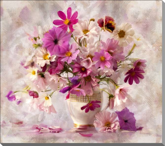 Купить и печать на заказ Картины на пластике, пеноркартоне Розовый букет