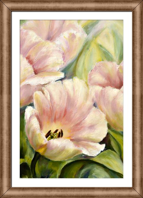 Framed and baguette paintings Delicate tulips painting