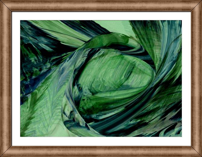 Купить и печать на заказ Картины в рамке, багете Зеленая абстракция