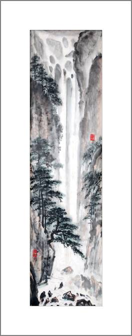 Купить и печать на заказ Картины, фото с паспарту Китайская пейзажная живопись