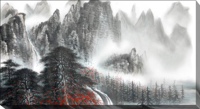 Paintings on canvas Chinese landscape with mountains