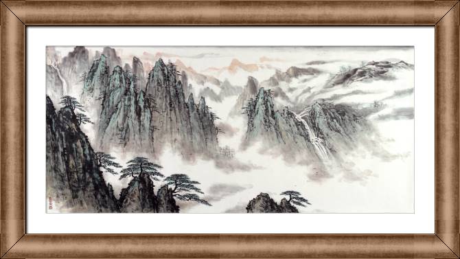 Купить и печать на заказ Репродукции картин Пейзаж китайский стиль