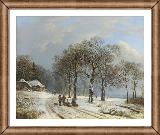 Купить и печать на заказ Картины в рамке, багете Зимний пейзаж