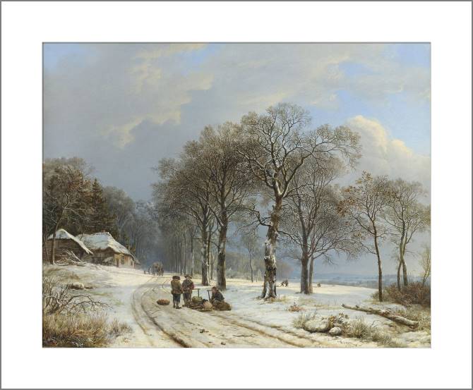 Купить и печать на заказ Картины, фото с паспарту Зимний пейзаж