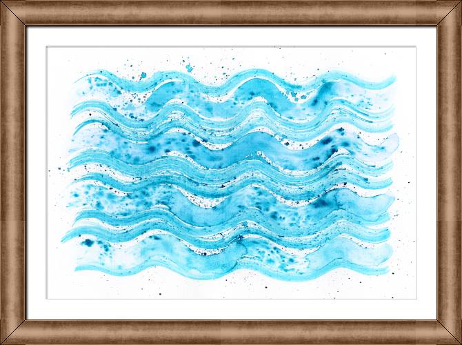 Купить и печать на заказ Картины в рамке, багете Акварельные волны