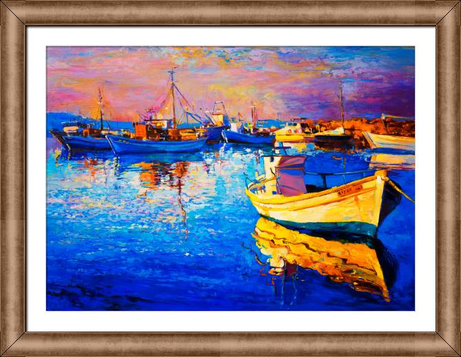 Купить и печать на заказ Картины в рамке, багете Порт живопись маслом