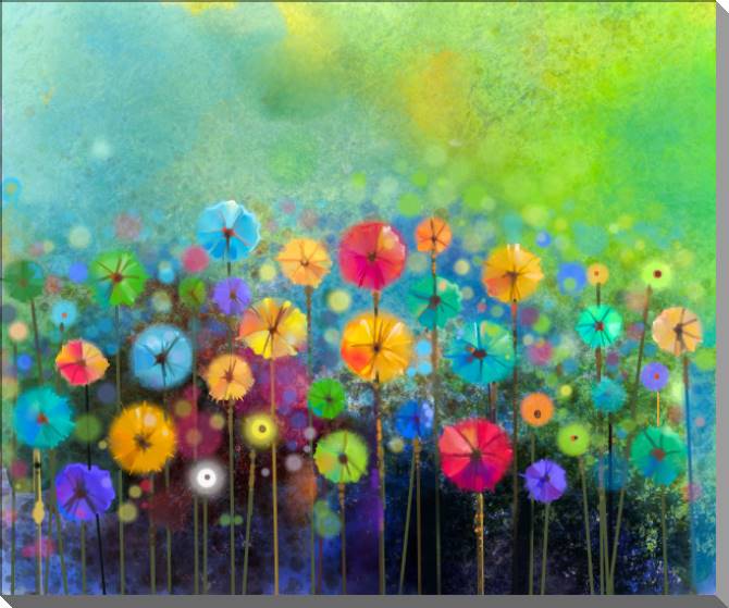 Купить и печать на заказ Картины на пластике, пеноркартоне Яркие цветы 