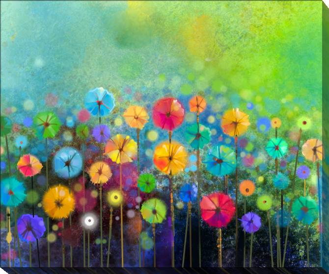 Купить и печать на заказ Картины на холсте Яркие цветы 