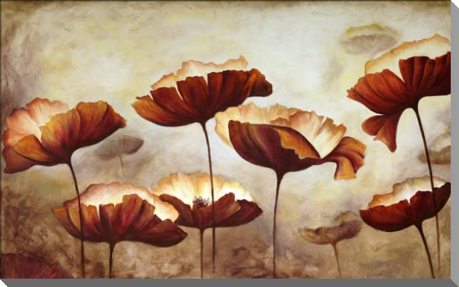 Купить и печать на заказ Картины на пластике, пеноркартоне Маки живопись