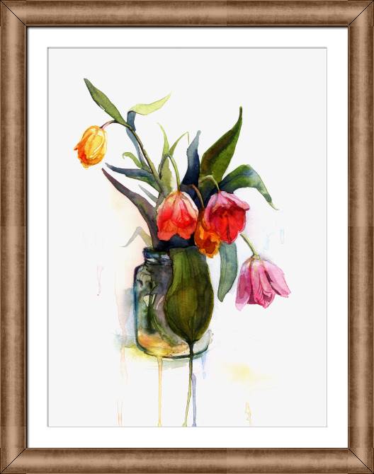 Купить и печать на заказ Репродукции картин Акварельные тюльпаны