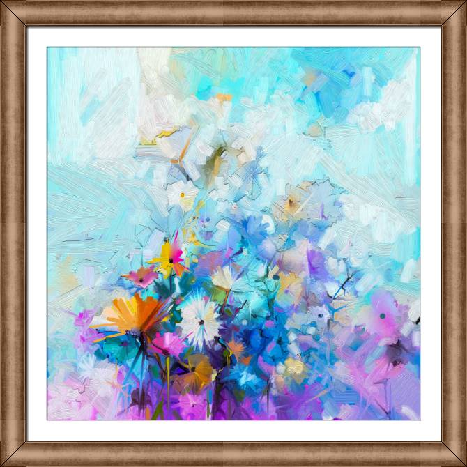 Купить и печать на заказ Картины в рамке, багете Абстрактная живопись букет