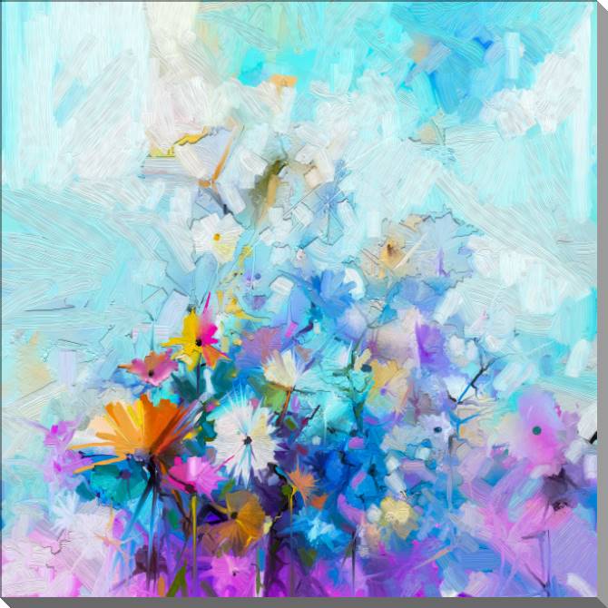 Купить и печать на заказ Картины на пластике, пеноркартоне Абстрактная живопись букет