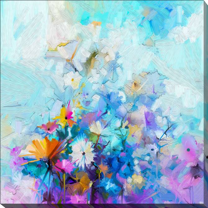 Купить и печать на заказ Картины на холсте Абстрактная живопись букет