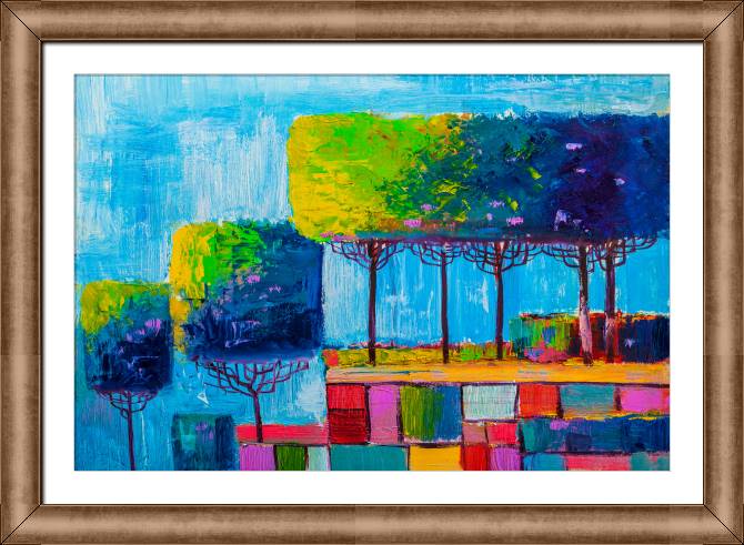 Купить и печать на заказ Картины в рамке, багете Разноцветные деревья