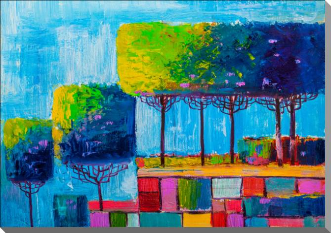 Купить и печать на заказ Картины на пластике, пеноркартоне Разноцветные деревья