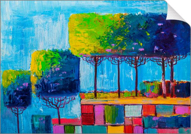 Купить и печать на заказ Картины на холсте Разноцветные деревья