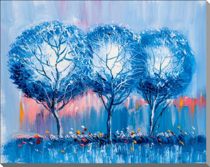 Купить и печать на заказ Картины на пластике, пеноркартоне Круглые деревья
