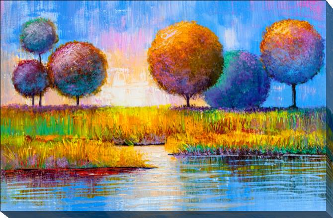Paintings on canvas Fabulous landscape with trees