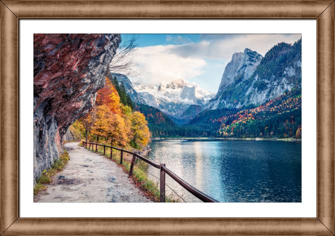 Купить и печать на заказ Картины в рамке, багете Живописный утренний вид на Австрийские Альпы
