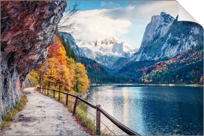 Купить и печать на заказ Картины на холсте Живописный утренний вид на Австрийские Альпы