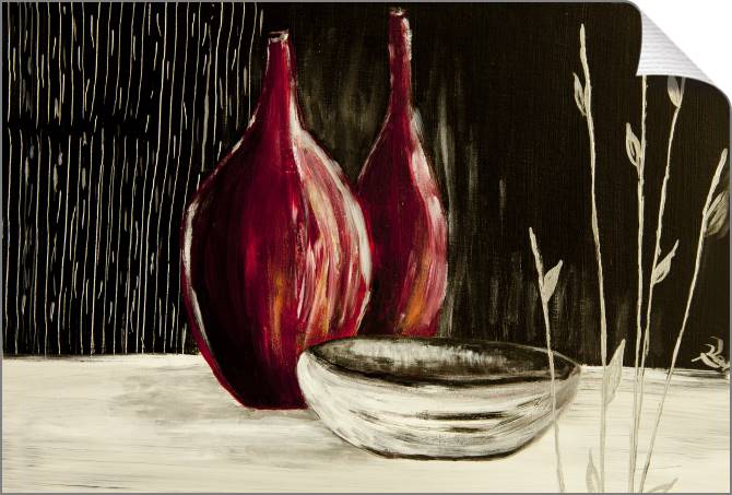 Paintings on canvas Still life with bowl and vases