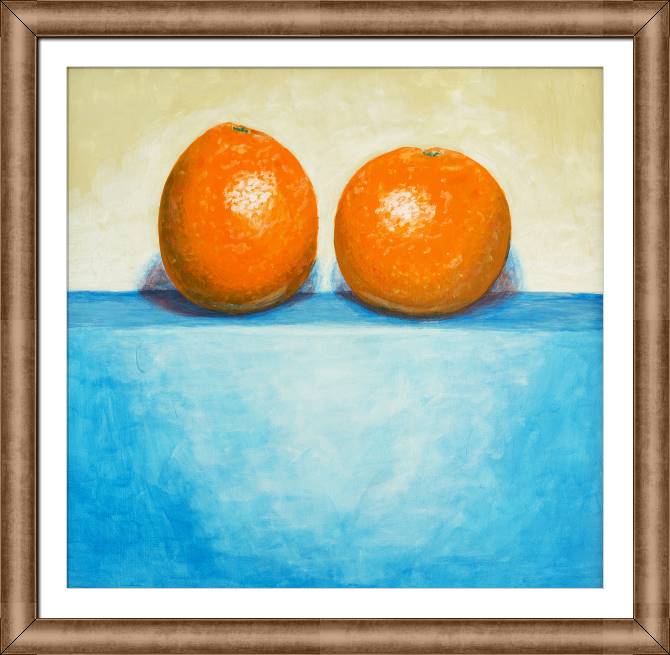 Купить и печать на заказ Картины в рамке, багете Натюрморт с апельсинами в минимализме