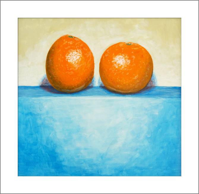 Paintings, photos from Passepartout Still life with oranges in minimalism