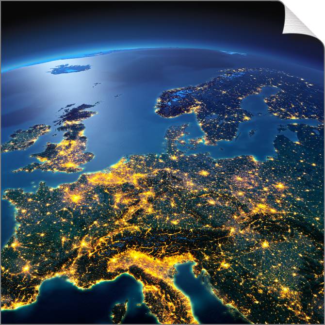 Купить и печать на заказ Картины на холсте Ночная планета Земля