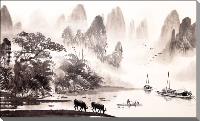 Купить и печать на заказ Картины на пластике, пеноркартоне Пейзаж в Азии