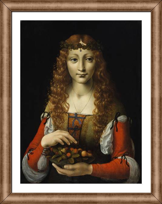 Купить и печать на заказ Картины в рамке, багете Девушка с вишнями