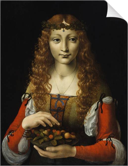 Купить и печать на заказ Картины на холсте Девушка с вишнями