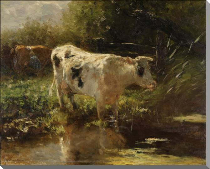 Купить и печать на заказ Картины Корова возле канавы