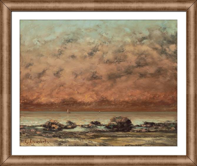 Купить и печать на заказ Картины в рамке, багете Черные скалы в Трувиле